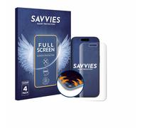 savvies (4 Pièces Full-Screen Ecran Protection pour Apple iPhone 17 Pro Full Cover Film Protection 3D Curved [Couverture Complète, Transparente]