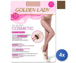 4x Golden Lady Collant Mysecret 15 Bronze 4 Taille L