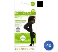 4X Golden Lady Reduxcell 100 Den Noir Taille S