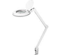 4x Goobay 60362 Lampe loupe à pince LED, 9 W, blanc, 1.5 m - 80-730 lm, intensité lumineuse variable, lentille en verre cristal 127 mm, grossissement 1,75 fois, 3 dioptries