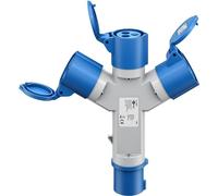 4x Goobay 76237 Adaptateur CEE-Y, fiche CEE sur 3x prise CEE femelle - Adaptateur de camping pour l'extérieur, 16 A / 230 V