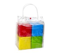 4X Grands Dés Souples avec Poches Transparentes - Dés d'apprentissage en Peluche 10cm pour Jeux Éducatifs et Activités en Classe