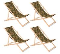 4x GreenBlue GB183 chaise longue en bois de hêtre camo vert