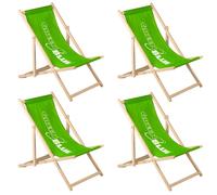 4x GreenBlue GB183 Chaise longue en hêtre avec votre propre impression