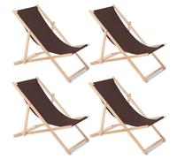 4x GreenBlue GB183 Chaise longue en hêtre marron