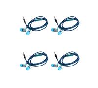 4X H-169 3.5mm MP3 MP4 Cordon Tresse de Subwoofer de Cablage, Ecouteurs de Musique Universelle avec Controle Du Fil de Mic (Bleu)