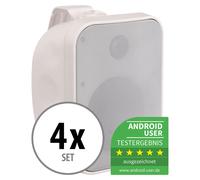 4x haut-parleur DJ PA exterieur enceinte jardin baffle outdoor IP65 4x 80W Blanc