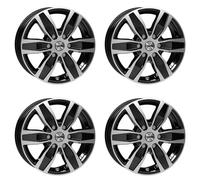 4x jantes en aluminium Autec QUANTRO 6.5x16 ET62 6x130 Schwarz poliert