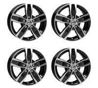 4x Jantes en aluminium AUTEC QUANTRO 6.5x16 ET66 5x130 Schwarz poliert