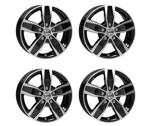 4x Jantes en aluminium AUTEC QUANTRO 6.5x16 ET66 5x130 Schwarz poliert
