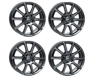 4x Jantes en aluminium Rial Milano 6.0Jx15 ET45 4x100 titanium compatible avec RENAULT Clio Modus ZOE