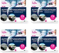4x Lafita Déshumidificateur pour voiture 400 grammes - absorbeur d'humidité réutilisable - contient 4 cartes parfumées fleuries et boisées