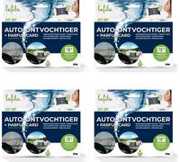 4x Lafita Déshumidificateur pour voiture 400 grammes - absorbeur d'humidité réutilisable - contient 4 cartes de parfum floral & fruité