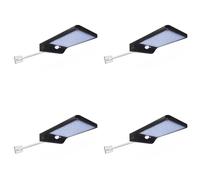 4X Lampadaire Solaire 48 LED avec Détecteur de Mouvement PIR, Éclairage de Sécurité pour Jardin, Éclairage Mural Extérieur Étanche