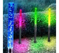 4x Lampe Décoration de Jardin Solaire RGB LED Changement Couleur sur Pied Cour