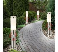 4x Lampe D'Extérieur Borne Lumineuse Lampadaire Détecteur de Jardin Argent H