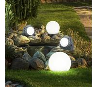 4x Lampe Solaire Jardin Feux de Route Sphérique Ampoule à Enficher Dekostein