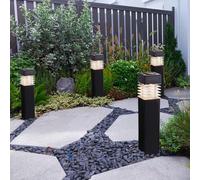 4x Lampe Solaire Jardin Lumière Extérieure LED Spots à Encastrer Gris Jardin