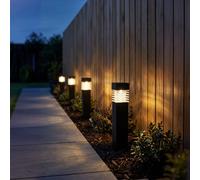 4x Lampe Solaire Jardin Lumière Extérieure LED Spots à Encastrer Gris Jardin