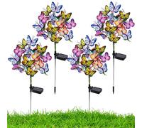 4x Lampes solaires pour extérieur Jardin, 70cm Lampes solaires extérieures Led Lampes solaires Jardin Lumière Papillon Pour Gazon Balcon Terrasse Fête Mariage Décoration