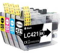 4X Lc421 Lc421Xl Pack De Cartouches De Valeur Compatibles Avec Brother Lc421 Lc421Xl Lc-421Xl Lc-421Xlval Pour Brother Dcp-J1050Dw Mfc-J1010Dw Dcp-J1140Dw (1 Noir, 1 Cyan, 1 Jaune,[ENC942218]