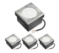 4x LED encastrés de sol pavé NEOLUM pour extérieur IP67 carré 10 x10cm