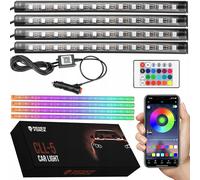 4x LED RVB Cibbing de l'Intérieur du véhicule 12V + télécommande et application