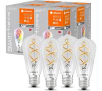 LEDVANCE Ampoule LED Smart Spirale Filament Edison ST64 4,5W=30W E27 Blanc chaud RGB Wi‑Fi