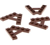 4x Lego Cale construction plaque modifiée 1x4 rouge brun oblique A forme 6084573 15706