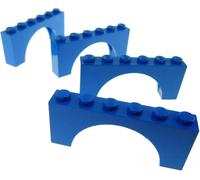 4x Lego pierre d'arc 1x6x2 bleu arcs ronds pont château porte 60138 15254 12939