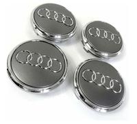 4x Logo Jante Audi Argent 69 mm Cache Moyeu Centre De Roue Emblème 4L0601170