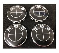 4x Logo Jante Noir 68mm BMW Cache Moyeu Centre De Roue Emblème