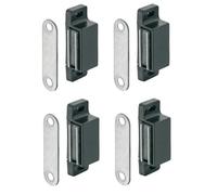 4x loqueteau magnétique rectangulaire noir loquet à aimant armoire meuble placard
