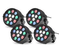 4x Lumiere Lumineux Lampe LED DJ PA Spot DMX Eclairage Set 12W Melanger Couleur