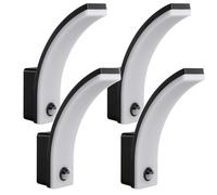 4x Maclean détecteur de mouvement Lampe LED PIR détecteur de mouvement noir 20W IP65 2000lm blanc neutre (4000K) MCE512 B