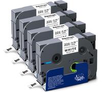 4x maX Compatible Ruban TZe221 Brother Remplacement pour Brother TZe-221 TZe 221 9mm TZe Brother Noir sur Blanc Cassette Bandes pour PT-H101C PT-E100 PT-H105 PT-D210 PT-P750W PT-1000 PT-1010