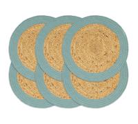 4x Napperons Gris Plain 38 cm Rond Jute Set de Table Restaurant Cuisine vidaXL