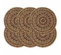 4x Napperons Gris Plain 38 cm Rond Jute Set de Table Restaurant Cuisine vidaXL