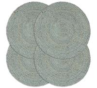 4x Napperons Gris Plain 38 cm Rond Jute Set de Table Restaurant Cuisine vidaXL