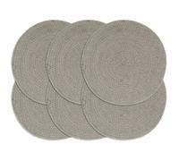 4x Napperons Gris Plain 38 cm Rond Jute Set de Table Restaurant Cuisine vidaXL