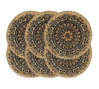 4x Napperons Gris Plain 38 cm Rond Jute Set de Table Restaurant Cuisine vidaXL