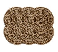 4x Napperons Gris Plain 38 cm Rond Jute Set de Table Restaurant Cuisine vidaXL