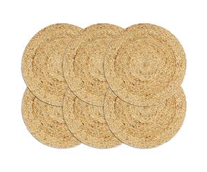 4x Napperons Gris Plain 38 cm Rond Jute Set de Table Restaurant Cuisine vidaXL