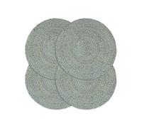 4x Napperons Set de Table Napperons de Restaurant Napperons de Maison Napperons de Table de Salle à Manger Vert Olive Plain 38 cm Rond Jute