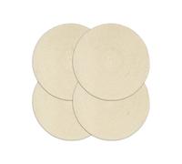 4x Napperons Set de Table Napperons de Restaurant Napperons de Maison Napperons de Table de Salle à Manger Naturel Plain 38 cm Rond Coton