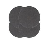 4x Napperons Set de Table Napperons de Restaurant Napperons de Maison Napperons de Table de Salle à Manger Gris Foncé Plain 38 cm Rond Coton