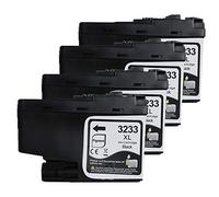 4X Noir compatibles Cartouches d'encre pour Brother LC3233 LC 3233 BK XL MFC-J1300DW DCP-J1100DW