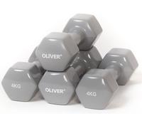 4x Oliver haltères en vinyle à 4.0 kg chacun - gris