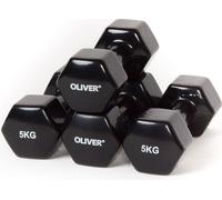 4x Oliver haltères en vinyle à 5.0 kg chacun - noir