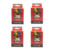 4x Original Lexmark Cartouches D'Encre 26 pour I3 X1100 X1110 Z500 Z600 X74 X75